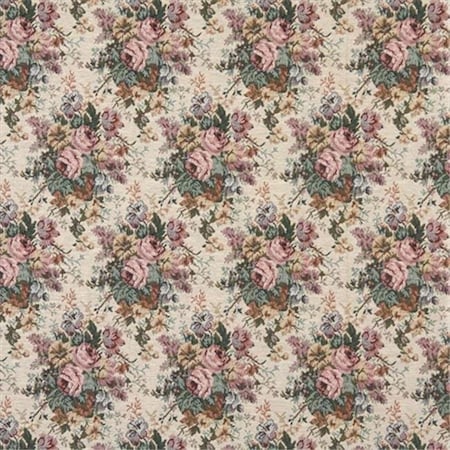 Designer Fabrics Designer Fabrics H120 54 in. Wide Pink; Green And Burgundy; Floral Bouquet Tapestry Upholstery Fabric H120